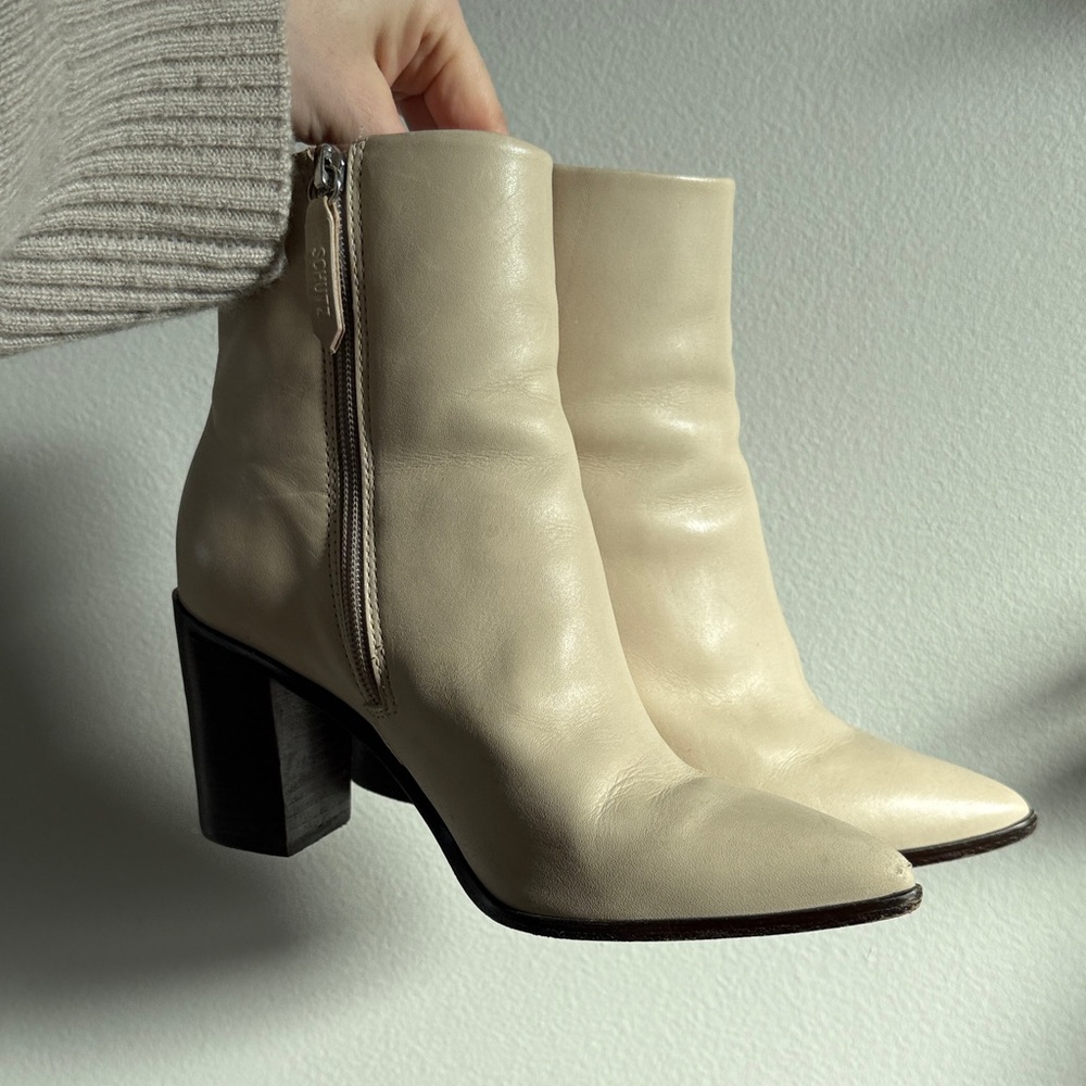 SCHUTZ Cream Ankle Boots